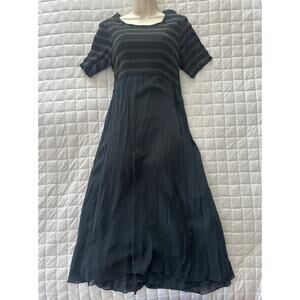 Vintage 90s PUDDING SHOP Womens Dress Black Maxi Flowy Retro Boho Festival | 3